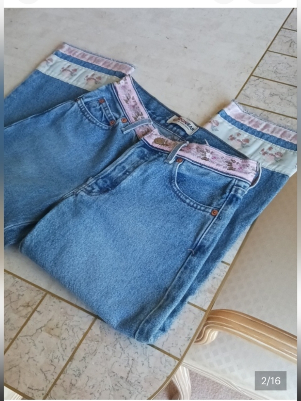 VINTAGE JEANS  Brand'"LONDONJEANS" sz 2, waist embroidery,NEW PAIR
